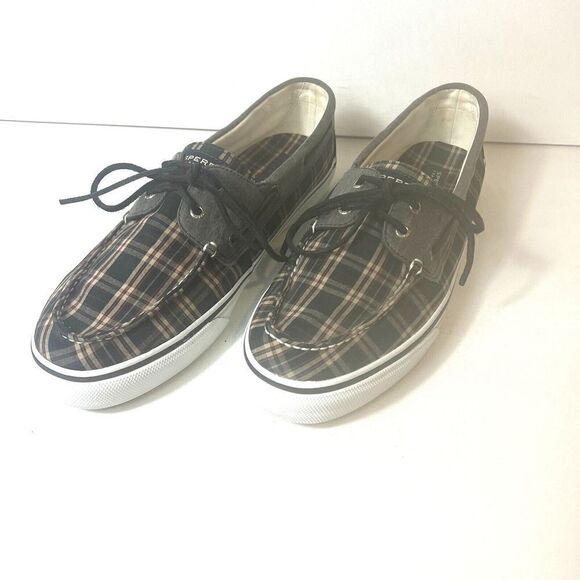 Sperry Men's Size 14 M Canvas Multicolor Plaid Classic Loafer Slip On Boat Shoes - Picture 2 of 11